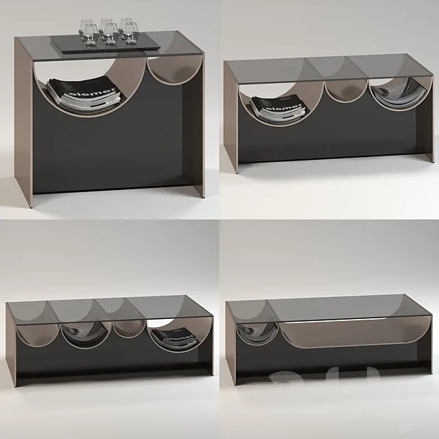 Minotti Waves tables (V-Ray) 3D Model