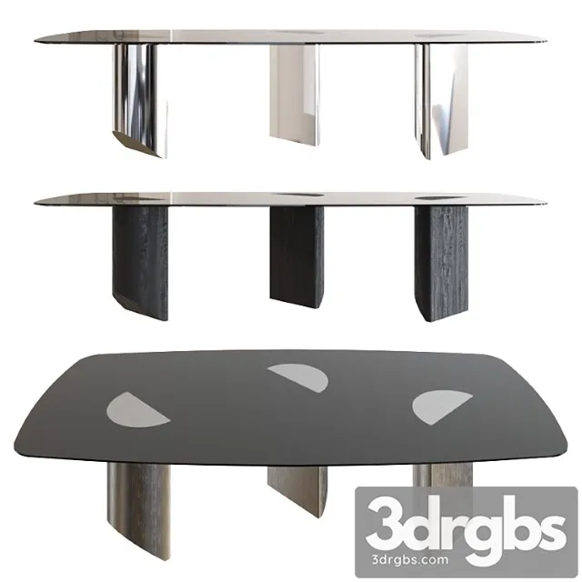 Minotti wedge barrel-shaped bronzed glass top 2 3D Model Download Minotti wedge barrel-shaped bronzed glass top 2 3D Model Download