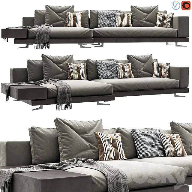 Minotti White Arrangement 03 3D Model Minotti White Arrangement 03 3D Model