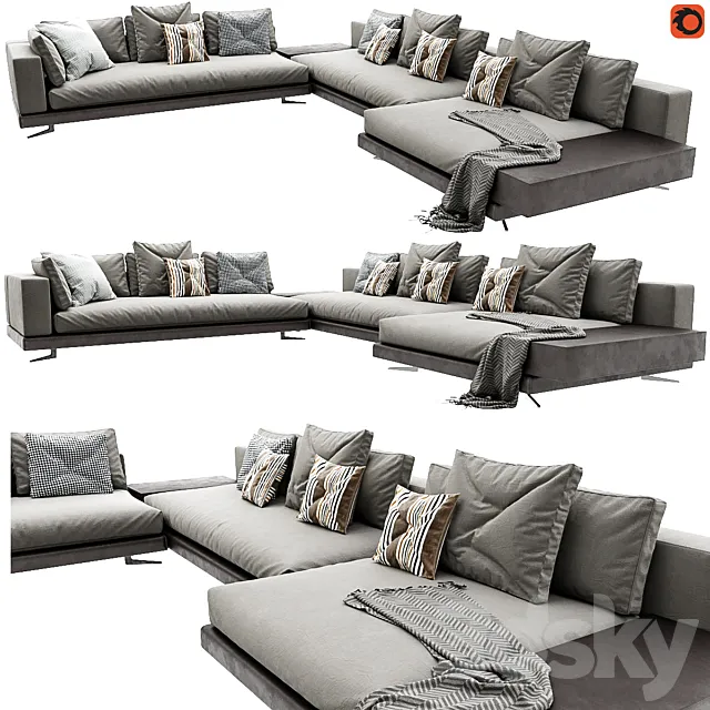 Minotti White Arrangement 07 3DModel Minotti White Arrangement 07 3DModel