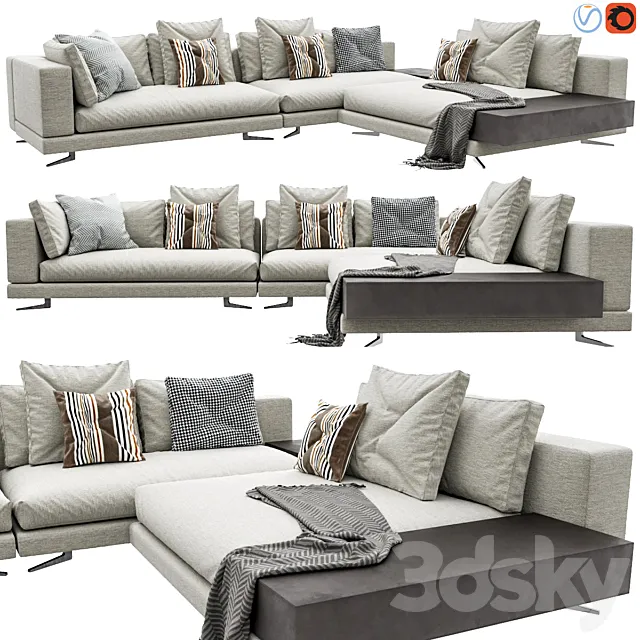 Minotti White Arrangement 09 3D Model Minotti White Arrangement 09 3D Model