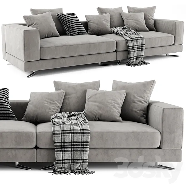 Minotti white sofa 3D Model Minotti white sofa 3D Model