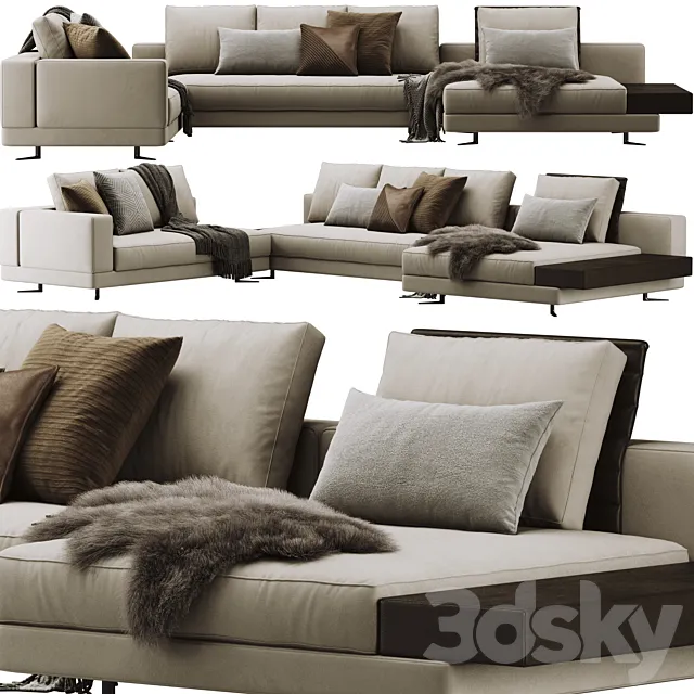 Minotti White Sofa 3D Model Minotti White Sofa 3D Model