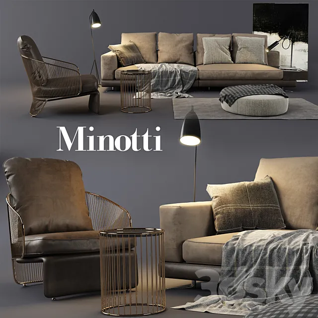 Minotti White Sofa 3DModel Minotti White Sofa 3DModel