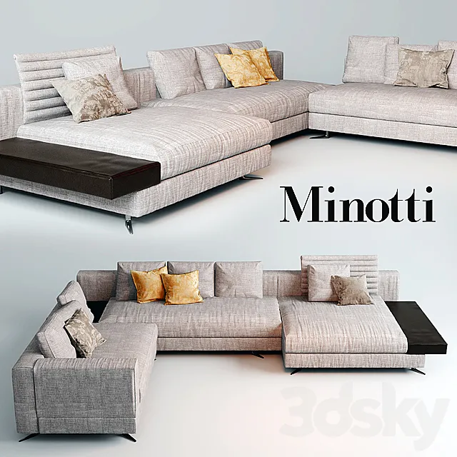Minotti white sofa 3DModel