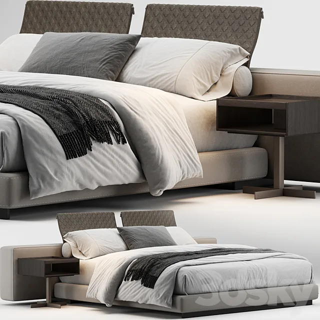 Minotti yang bed 3DModel Minotti yang bed 3DModel