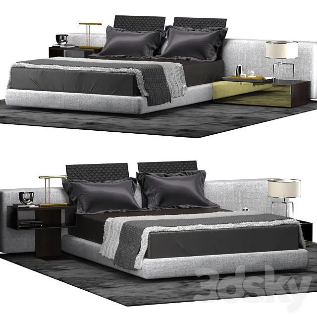 Minotti YANG BED WIDE 3DModel Minotti YANG BED WIDE 3DModel