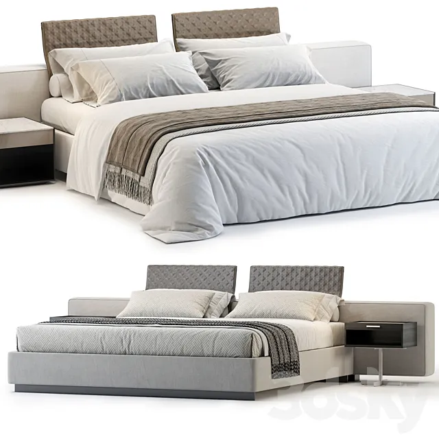 Minotti Young Bed 3D Model Minotti Young Bed 3D Model