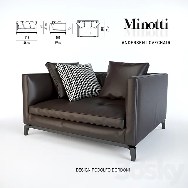 Minotti_Andersen_Lovenchair 3DModel Minotti_Andersen_Lovenchair 3DModel