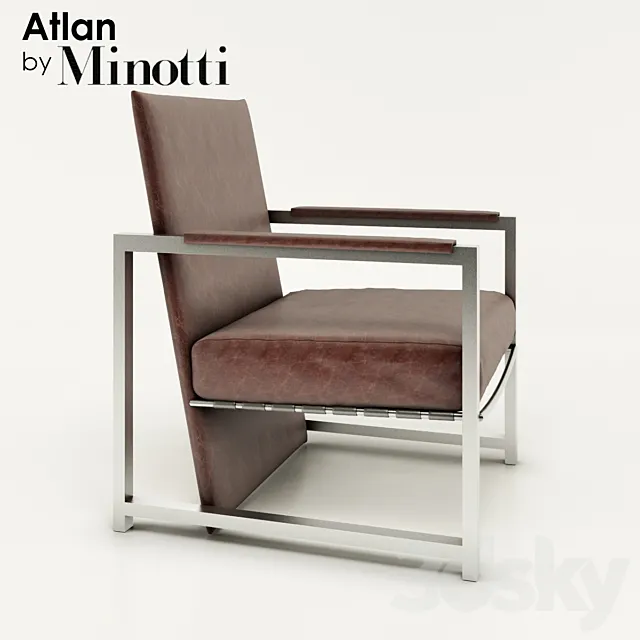 Minotti_Atlan Armchair 3D Model Minotti_Atlan Armchair 3D Model