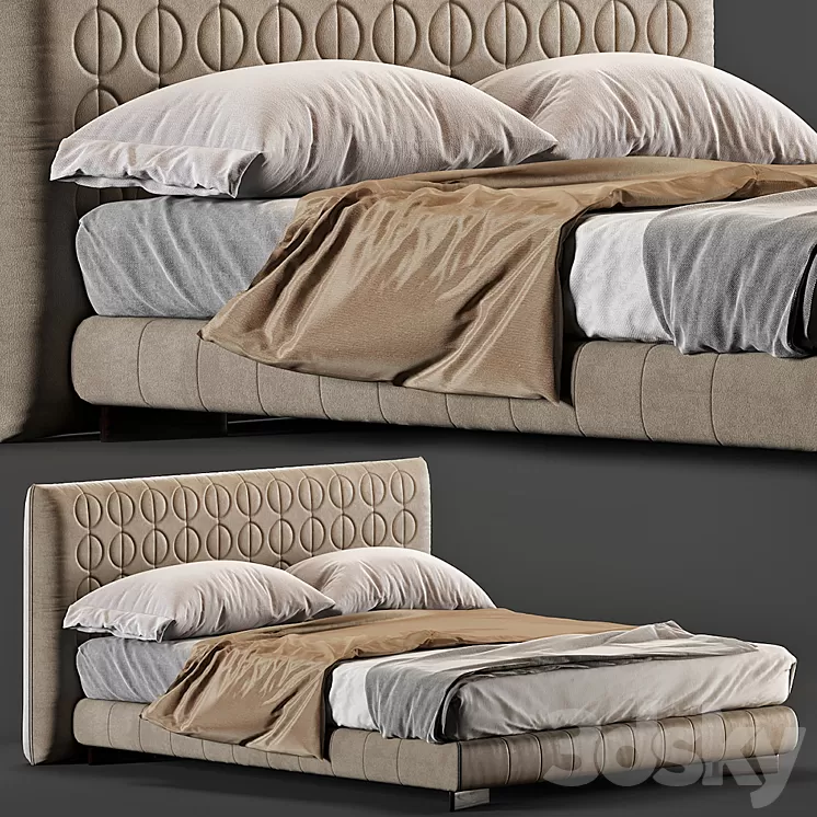 Minotti_Curtis_Bed 3D Model