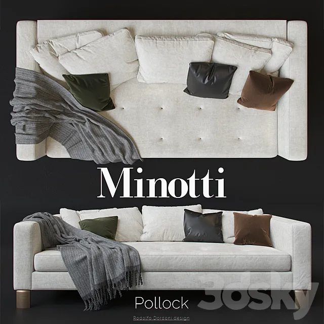 MINOTTI_Pollock_white 3DModel MINOTTI_Pollock_white 3DModel