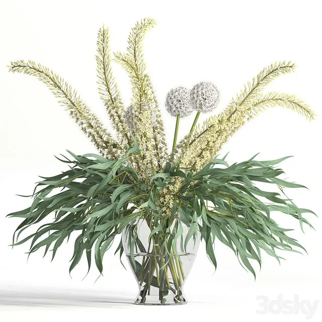 Mint tints bouquet 3D Model