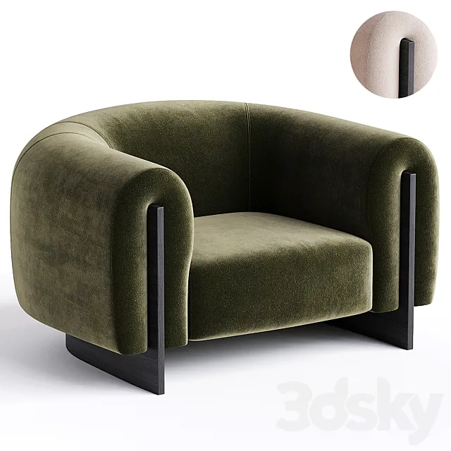 MINUIT ARMCHAIR by STEPHANE PARMENTIER 3D Model MINUIT ARMCHAIR by STEPHANE PARMENTIER 3D Model