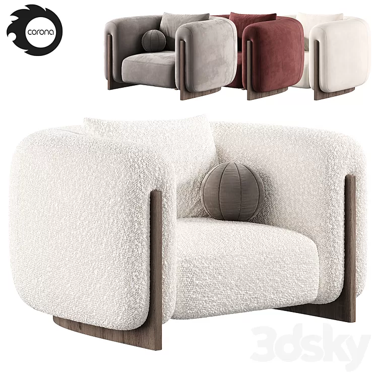 Minuit Armchair by stephane parmentier armchairs 3D Model Free Download