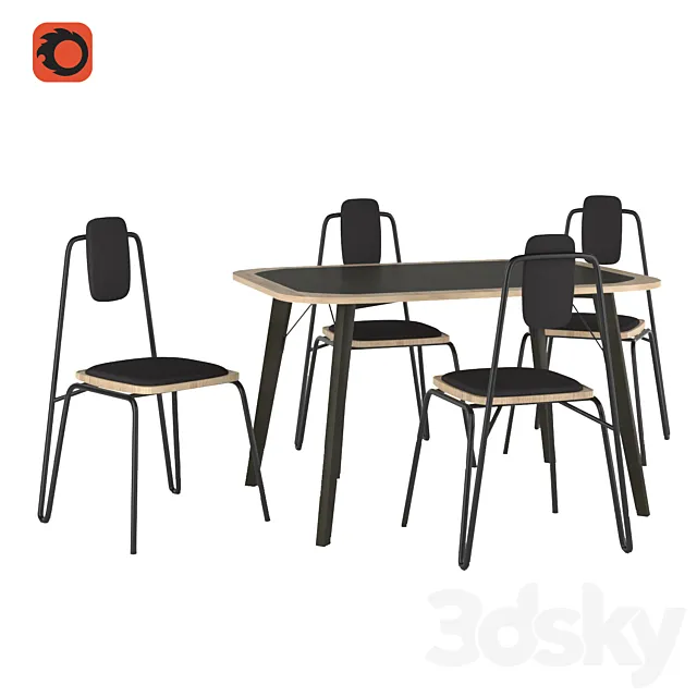 MIO Chair and MONI Table 3DModel
