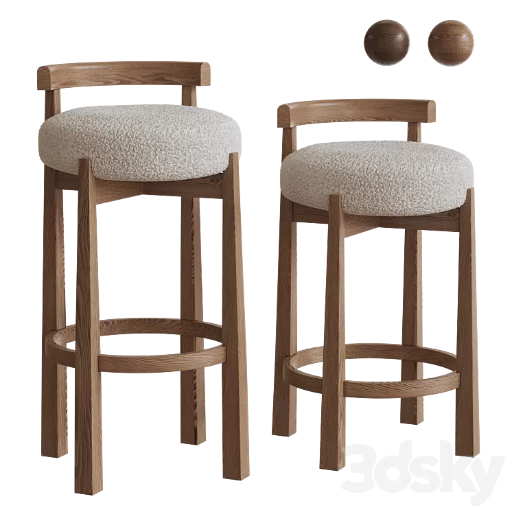 MIREN bar stools by Noho Home in two sizes 3D Model