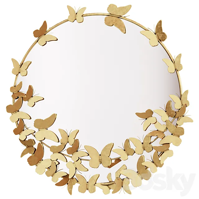 Mirror 662688 butterfly 3D Model