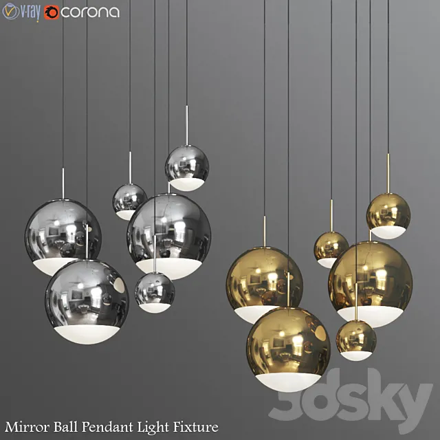 Mirror Ball Pendants – Tom Dixon 3D Model
