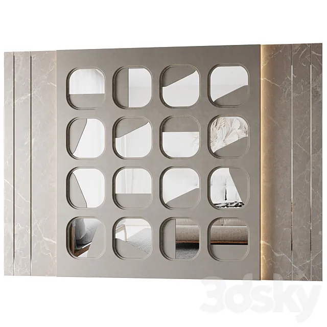 Mirror cells Wall panel 3D Model