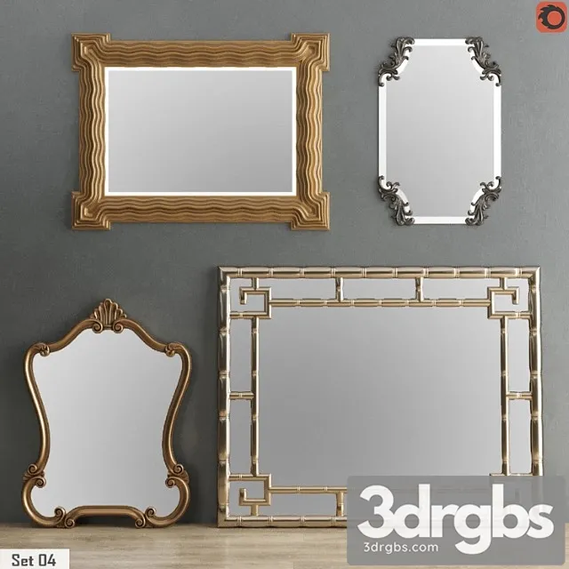 Mirror collection set 04 3D Model Download Mirror collection set 04 3D Model Download