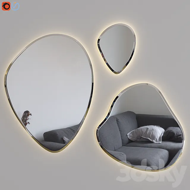 Mirror composition with lighting Crea Extra 3D Model