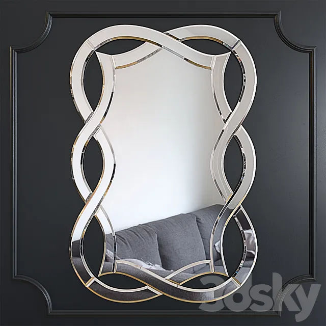 Mirror decorative with a figured mirror frame 17-0925 3DModel