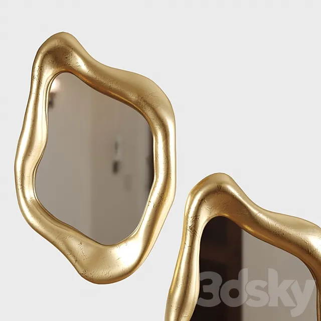 Mirror Hologram Gold Kare 3D Model