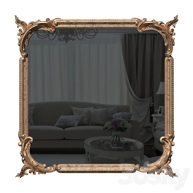 Mirror in a baguette 3D Model