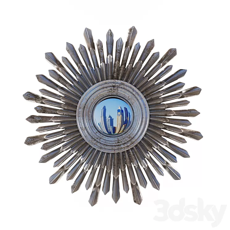 Mirror in metal frame 3D Model