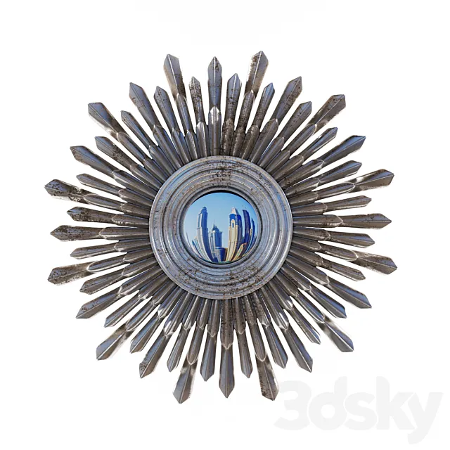 Mirror in metal frame 3DModel