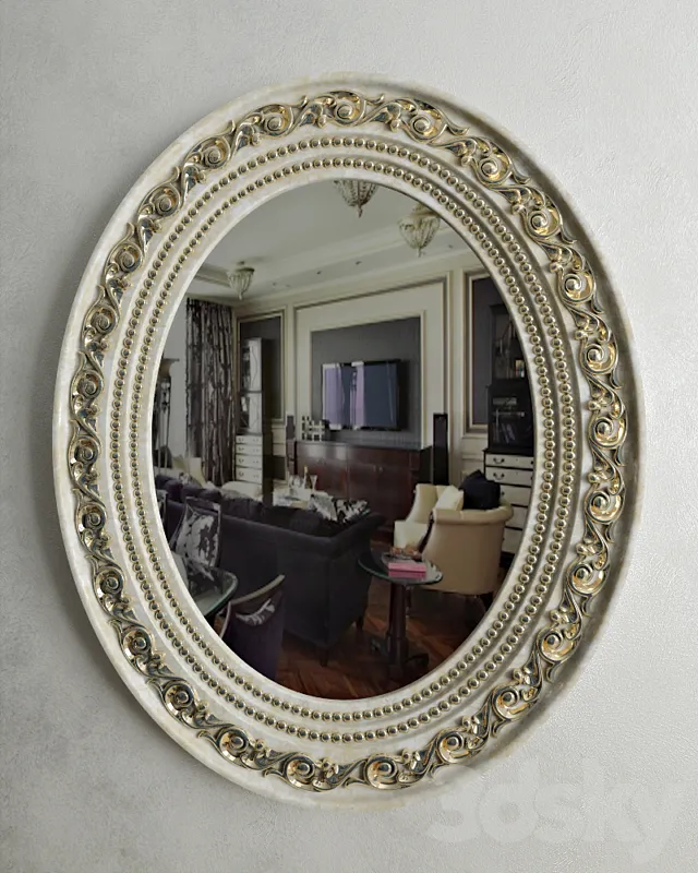 Mirror Oval classic 3D Model Mirror Oval classic 3D Model