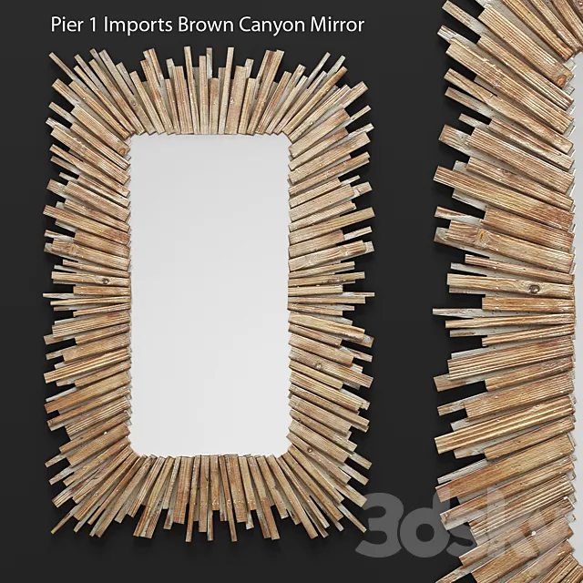 Mirror Pier 1 Imports Canyon. mirror. wall decor. plank panels. wooden decor. boards. wooden wall. panel. slats. natural decor. eco design 3DModel