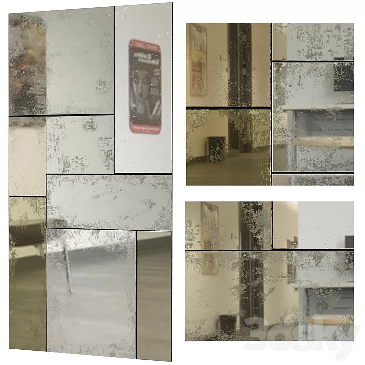 Mirror Random Mirror by Julian Chichester SKU 2282.AGE.000 3D Model Mirror Random Mirror by Julian Chichester SKU 2282.AGE.000 3D Model