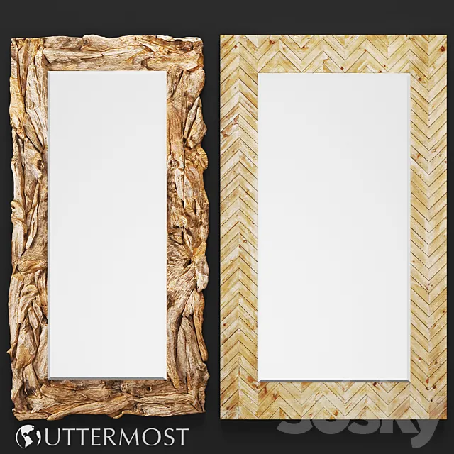 Mirror Uttermost Teak Root Natural. Demetria 3DModel