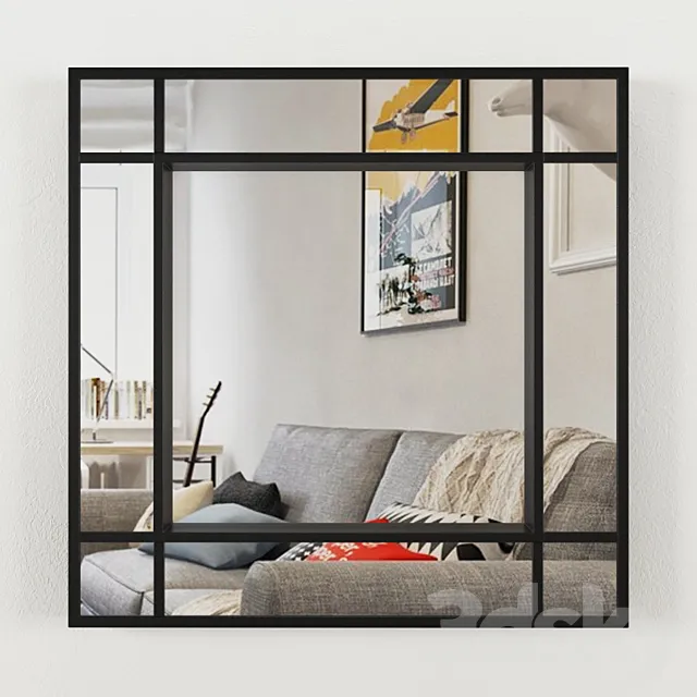 Mirror with double contour ZARA HOME 3D Model