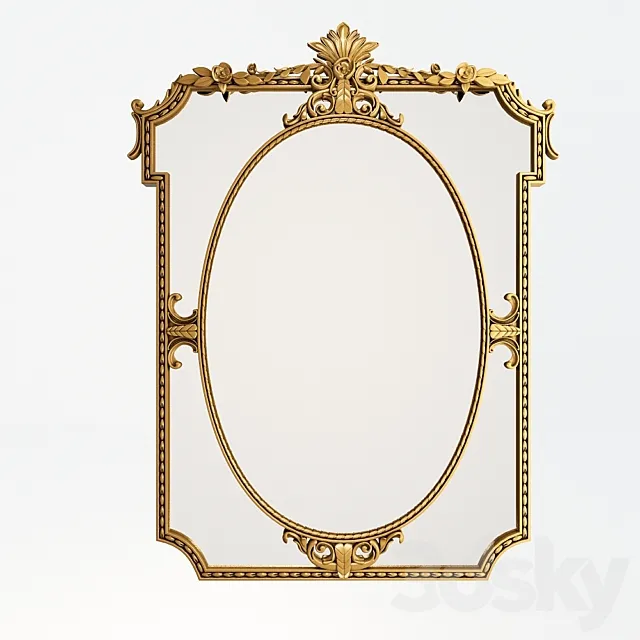 Mirror Wooden Mirror Frame 3D Model