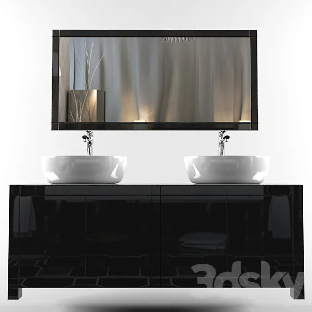 Mirrored chest of drawers washbasin – a collection of Visionnaire Wellness 3DModel Mirrored chest of drawers washbasin – a collection of Visionnaire Wellness 3DModel