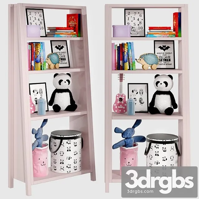 Miscellaneous Kids bookshelf set 04 3D Model Download