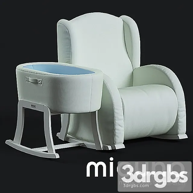 Miscellaneous Set micuna flor armchair and cot 3D Model Download Miscellaneous Set micuna flor armchair and cot 3D Model Download