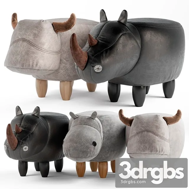 Miscellaneous Set of Childrens Poufs 3D Model Download