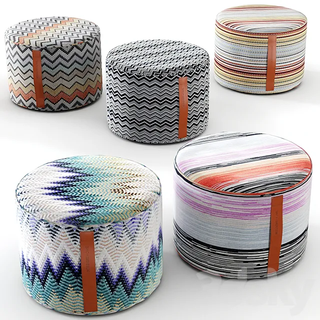 Missoni home poufs 3DModel Missoni home poufs 3DModel