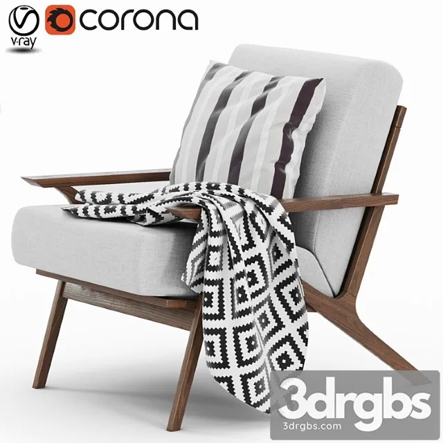 Mist gray otio lounge chair 3D Model Download Mist gray otio lounge chair 3D Model Download