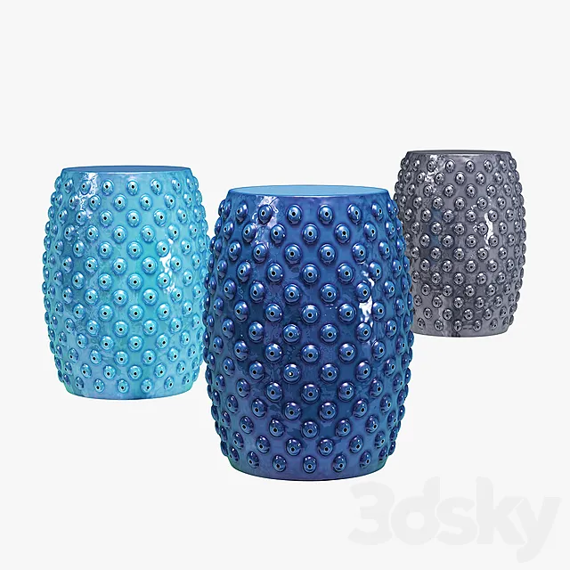 Mistana hoddesd drum ceramic garden stool 3D Model