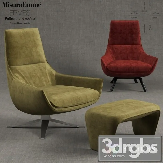 Misuraemme Ermes Armchair 3D Model Download Misuraemme Ermes Armchair 3D Model Download