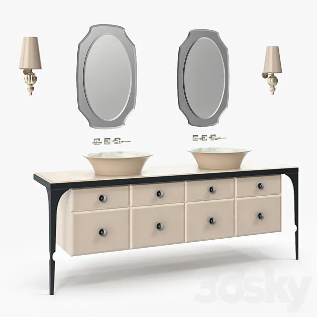 Mitage Milldue Edition Majestic Washbasin Composition 3D Model Mitage Milldue Edition Majestic Washbasin Composition 3D Model