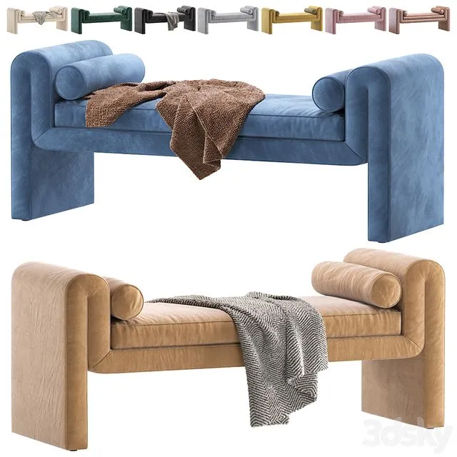 Mitchell Accent Bench By Burke Decor 3D Model Mitchell Accent Bench By Burke Decor 3D Model