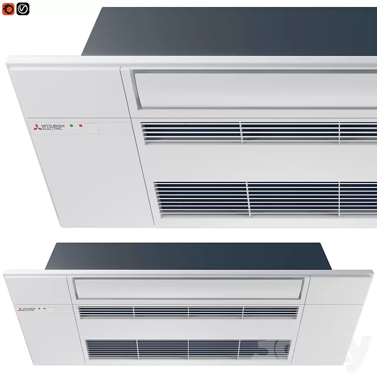 Mitsubishi Electric One-way Ceiling Cassette – MLZ series 3D Model