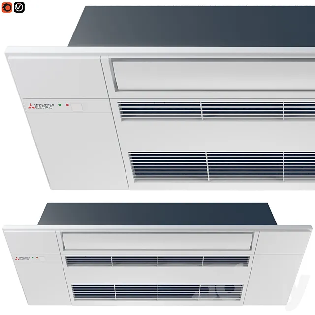 Mitsubishi Electric One-way Ceiling Cassette – MLZ series 3DModel