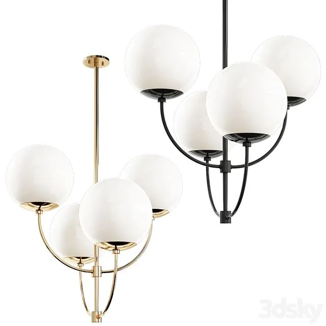 Mitzi Carrie 29 Wide Aged Gold 4 Light Chandelier 3D Model
